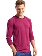 Gap Men Aeromesh Crewneck Long Sleeve T Shirt - Very Berry