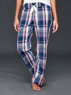 Gap Women Poplin Print Pants - Madras Pld Night
