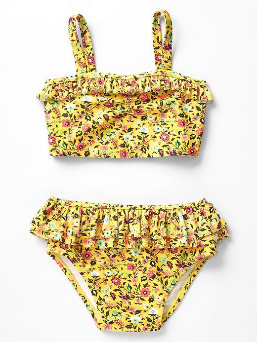 Gap Floral Ruffle Swim Two Piece - Yellow Floral