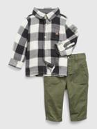 Baby Plaid Two-piece Outfit Set