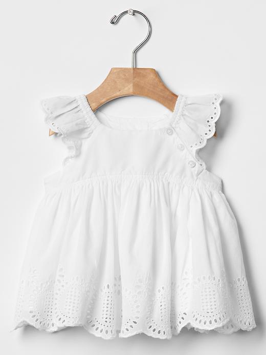 Gap Eyelet Flutter Top - White