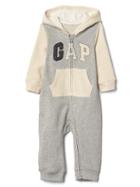 Gap Logo Zip Hoodie One Piece - Light Heather Gray