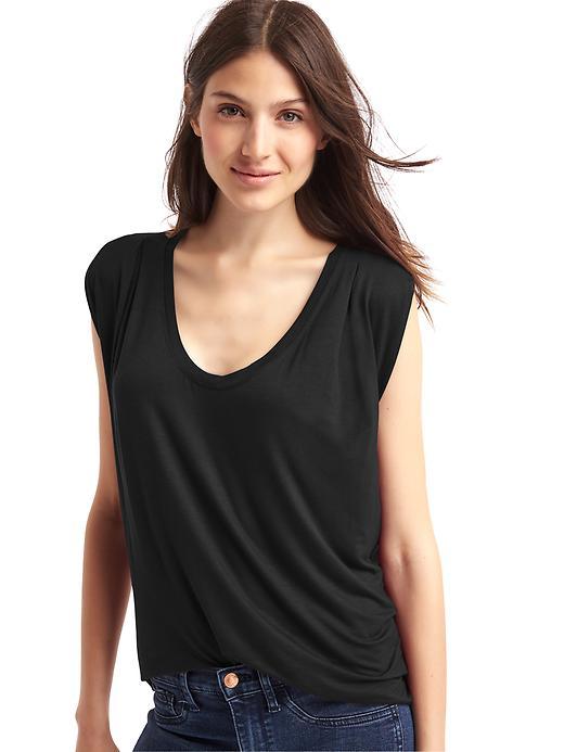 Gap Women Scoop Cap Sleeve Tee - True Black