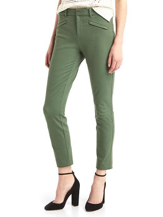 Gap Women Bi Stretch Skinny Ankle Pants - Jungle Green