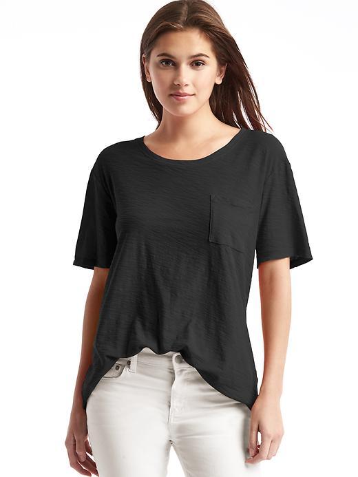 Gap Relaxed Slub Pocket Tee - True Black