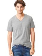 Gap Men V Neck Stretch Tee - Heather Grey