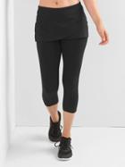Gap Women Gfast Wrap Skirt Capris - Black
