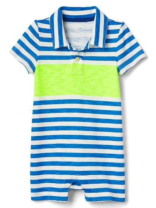 Gap Print Polo Shorty One Piece - Blue Streak