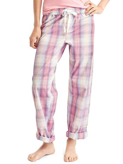 Gap Women Plaid Sleep Pants - Pink Plaid