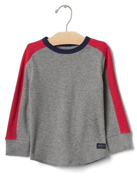 Gap Long Sleeve Colorblock Tee - Grey Heather