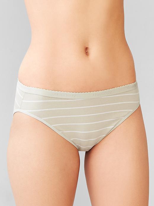 Gap High Cut Stripe Bikini - Thinstripe Blvd Grey