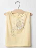 Gap Embellished Graphic Muscle Tee - Light Yellow 649