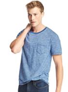 Gap Men Indigo Stripe Pocket Tee - Blue Stripe
