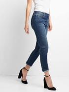 Gap Women Mid Rise Selvedge Best Girlfriend Jeans - Dark Vintage