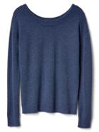Gap Women Cozy Wool Blend Sweater - Blue Heather