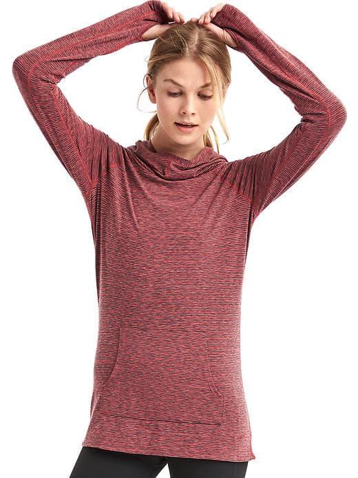 Gap Women Gapfit Breathe Spacedye Pullover Hoodie - Holly Berry