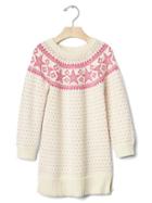 Gap Star Fair Isle Sweater Dress - Off White
