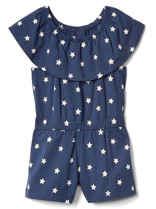 Gap Ruffle Sleeve Romper - Blue Star