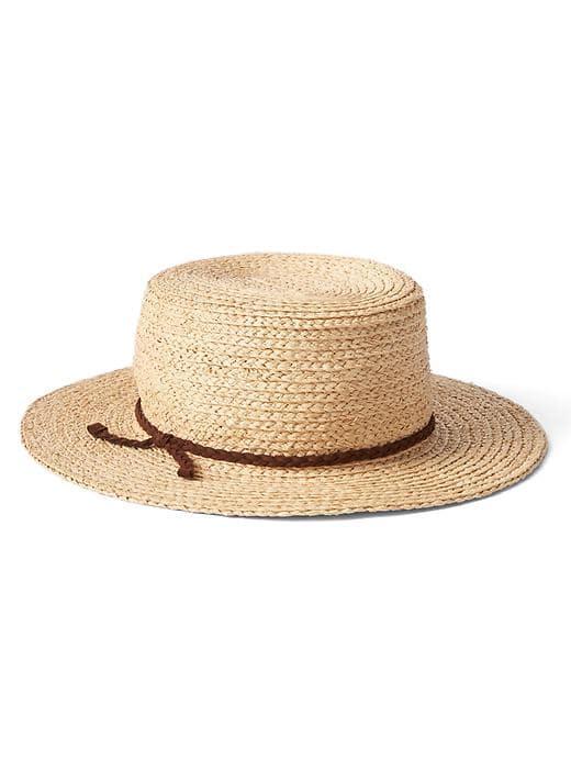Gap Women Raffia Boater Hat - Natural