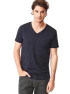 Gap Men V Neck Stretch Tee - Navy