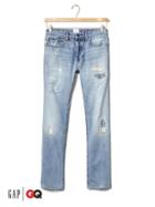 Gap Men X Gq Michael Bastian Distressed Slim Jeans - Light Indigo