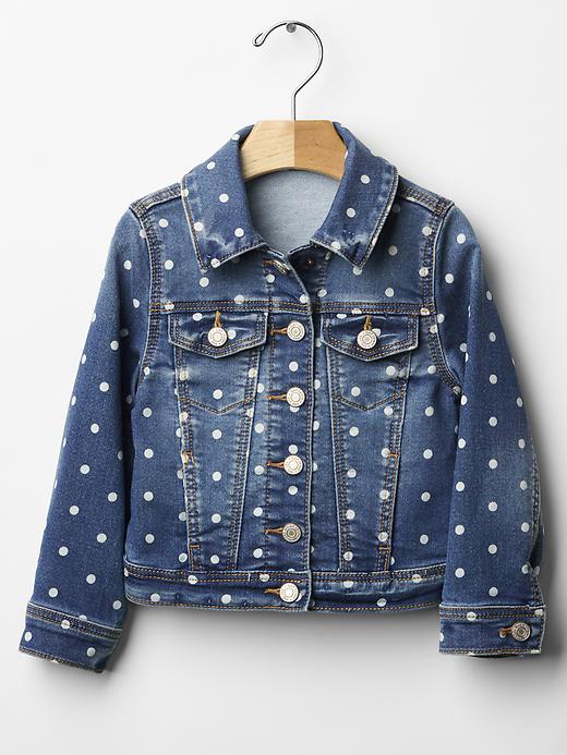 Gap Dot Knit Denim Jacket - Polka Dots