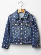 Gap Dot Knit Denim Jacket - Polka Dots