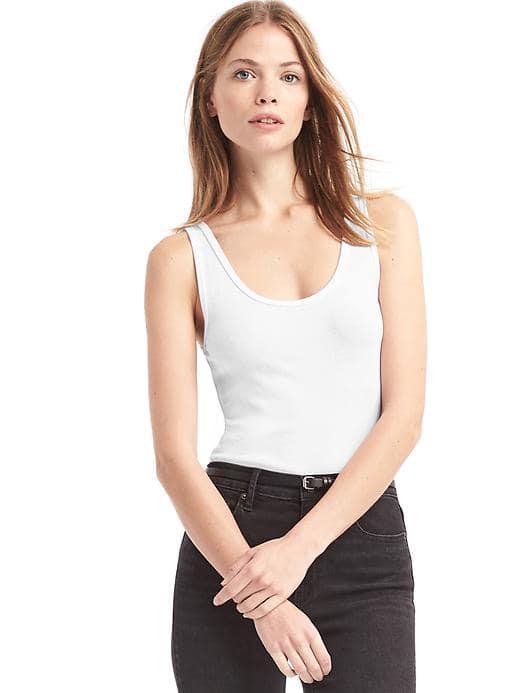 Gap Women Ribbed Tank - White