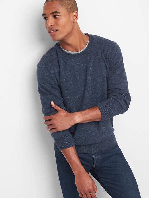 Gap Men Roll Neck Sweater - Navy Heather