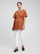 Maternity Button-front Tie Top