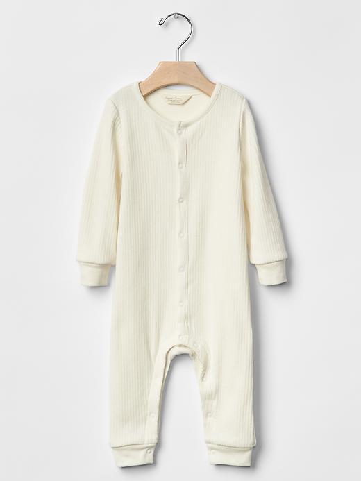 Gap Organic Ribbed One Piece - Ivory Frost
