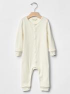 Gap Organic Ribbed One Piece - Ivory Frost