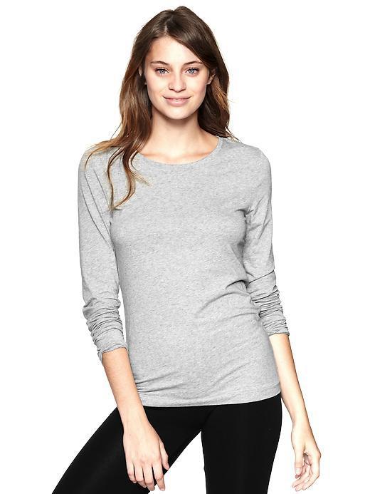 Gap Womens Light Heather Gray Pure Body Long-sleeved Shirt - Light Heather Gray