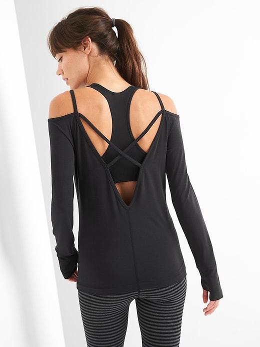 Gap Breathe Strappy Ballet Back Top - True Black