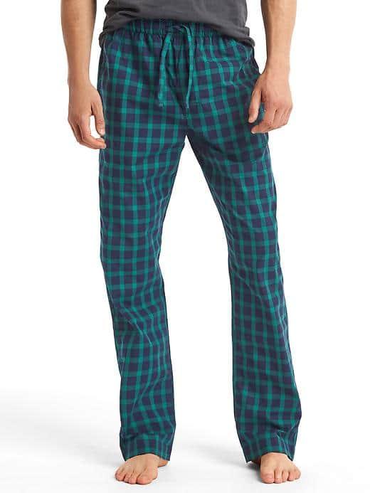 Gap Men Yarn Dyed Pj Pants - Green Plaid