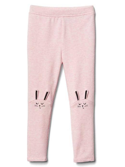 Gap Animal Knee Soft Terry Leggings - Pink Heather