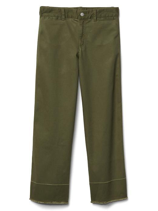 Gap Women Wide Leg Crop High Rise Chinos - Army Jacket Green