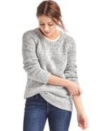 Gap Marled Long Sweater - Light Grey Marle
