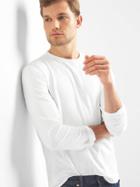 Gap Men Essential Long Sleeve Crewneck T Shirt - Optic White