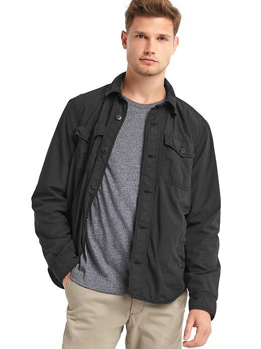 Gap Men Fleece Lined Shirt Jacket - Moonless Night