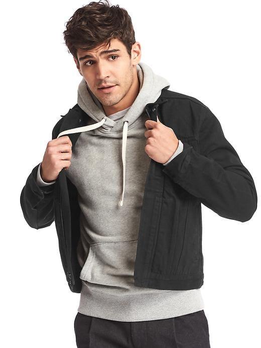 Gap Men 1969 Zip Denim Icon Jacket - Black Rinsed