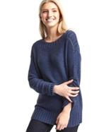 Gap Chunky Pointelle Sweater - Blue Heather