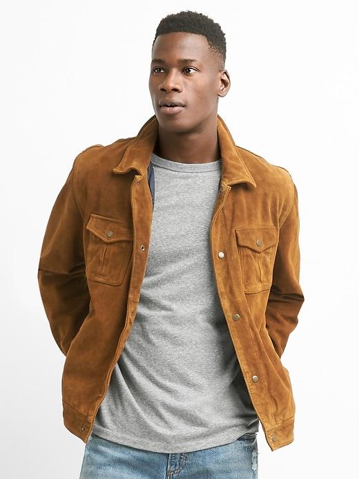 Gap Men Suede Shirt Jacket - Classic Camel