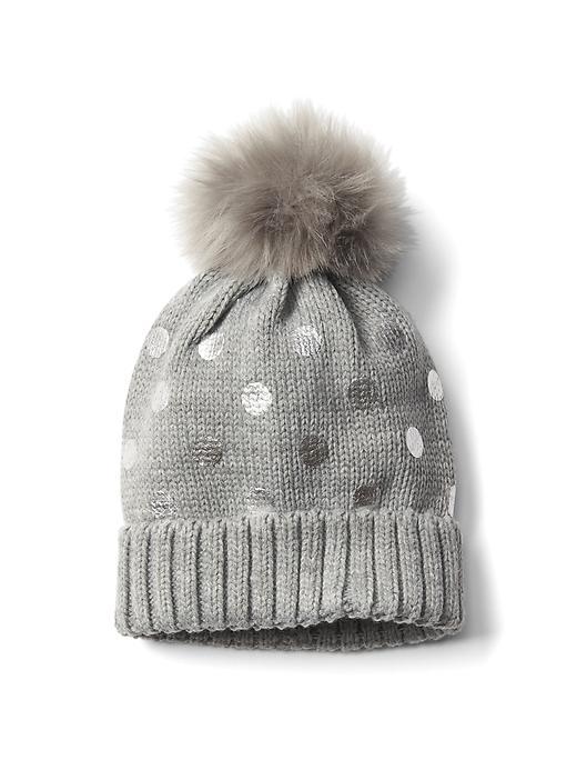 Gap Dotty Pom Pom Hat - Grey Heather