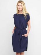 Gap Women Tie Belt Shift Dress - Dark Night