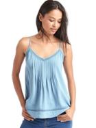 Gap Women Soft Mesh Panel Cami - Blue Stone