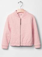Gap Embroidered Floral Bomber - Icy Pink