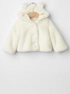 Gap Fuzzy Bear Jacket - Ivory Frost
