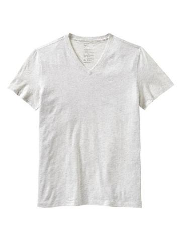 Gap Essential V Neck T - Light Heather Grey