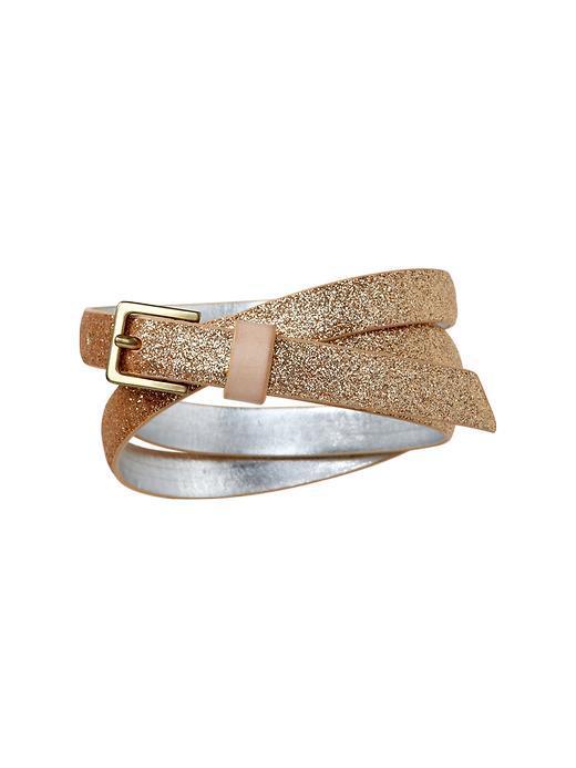 Gap Skinny Glitter Belt - Metallic Gold